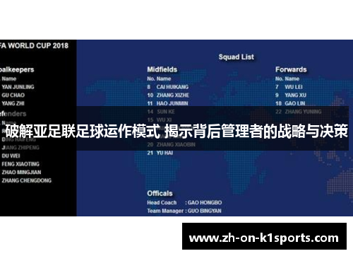 破解亚足联足球运作模式 揭示背后管理者的战略与决策 破解亚足联足球运作模式 揭示背后管理者的战略与决策